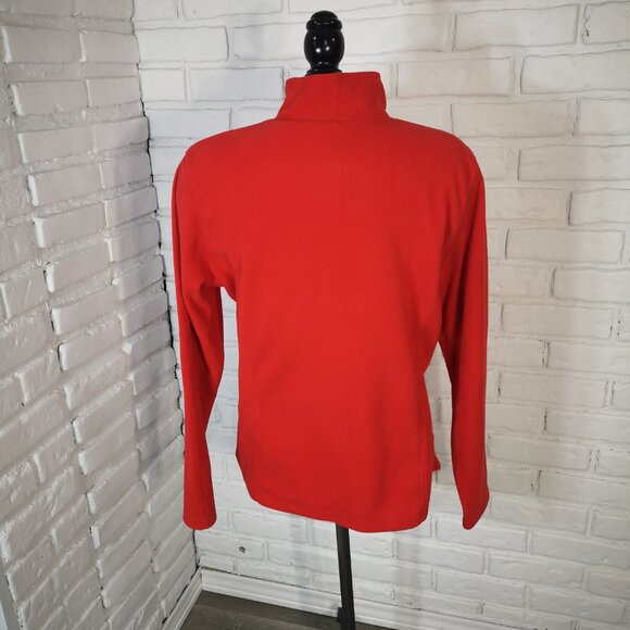 Eddie Bauer Ladies Size Large Red 1/4 Zipper Fleece Pullover - Picture 2 of 11